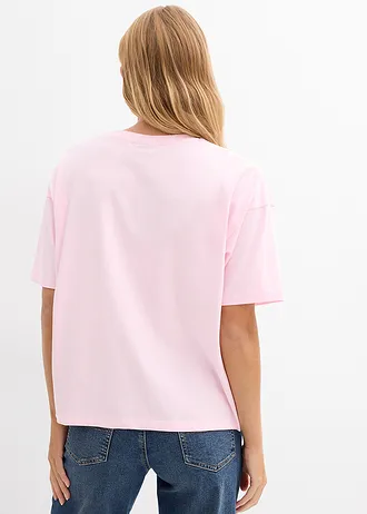 Oversized shirt • kristalroze-wit met print • bonprix online shop