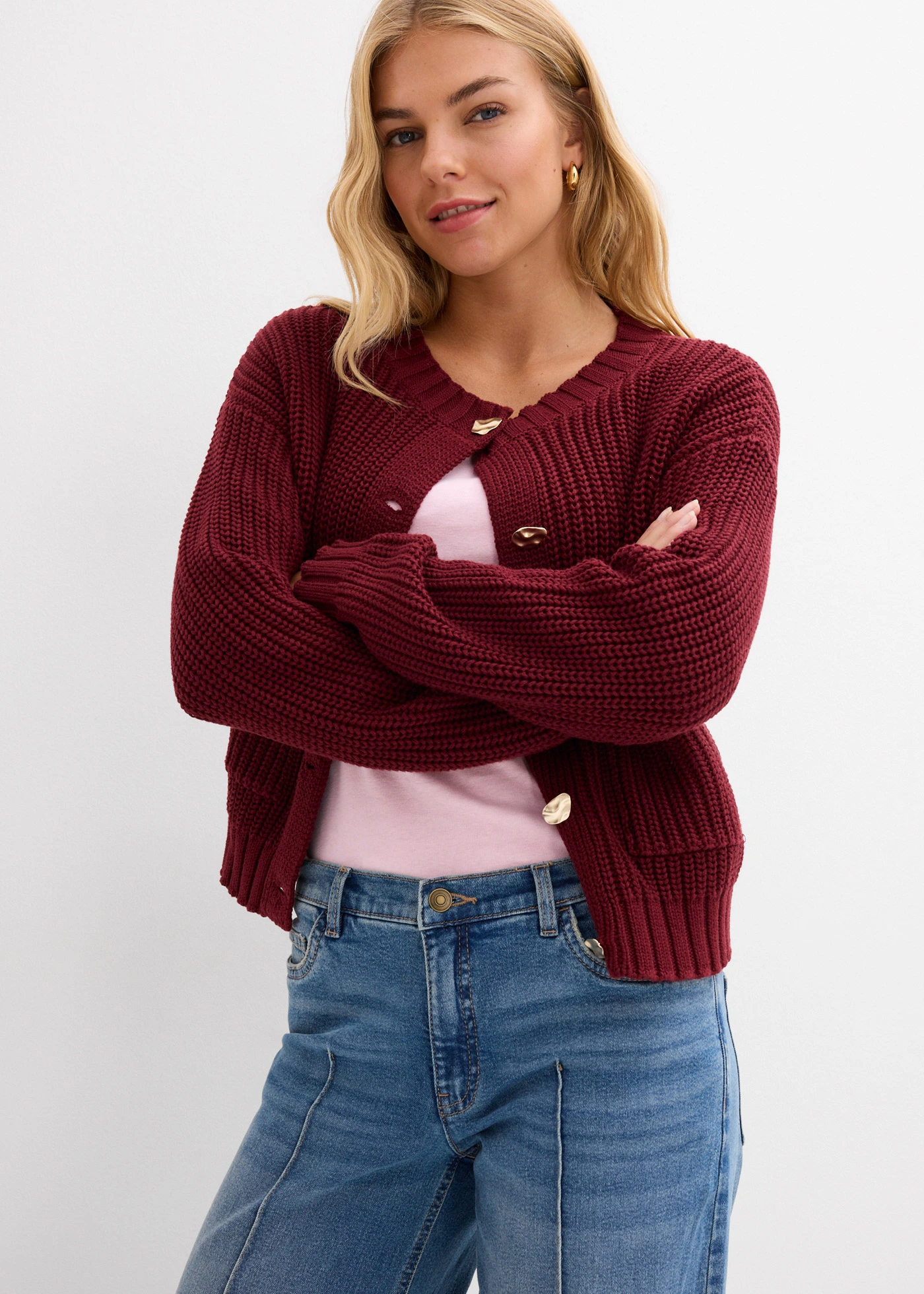 Džínsy wide-leg, stredná výška pásu • medium modrá denim • obchod bonprix