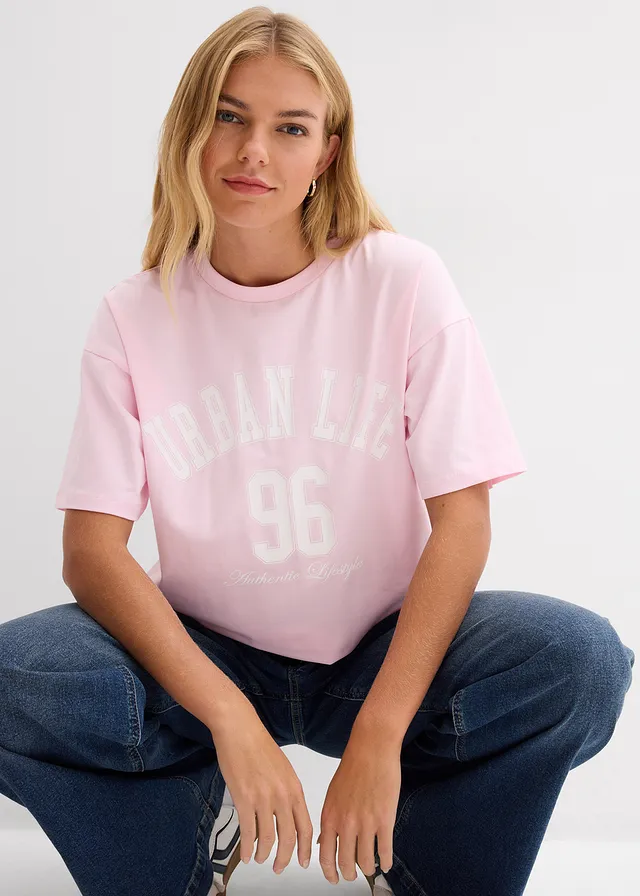 Oversized shirt • kristalroze-wit met print • product-page.page-title-suffix