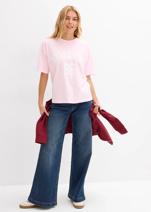 T-shirt oversize • rose cristal-blanc imprimé • product-page.page-title-suffix