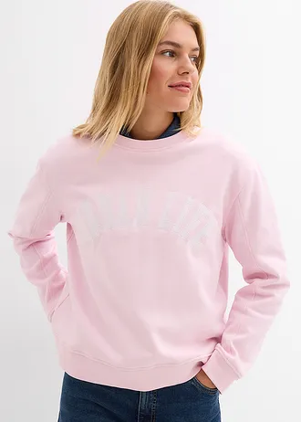 Oversized sweater van katoen, Kleur: kristalroze