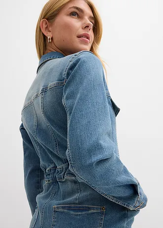 Robe en jean • bleu moyen denim used • Boutique bonprix