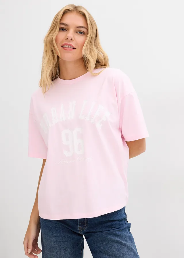 Oversized shirt • kristalroze-wit met print • product-page.page-title-suffix