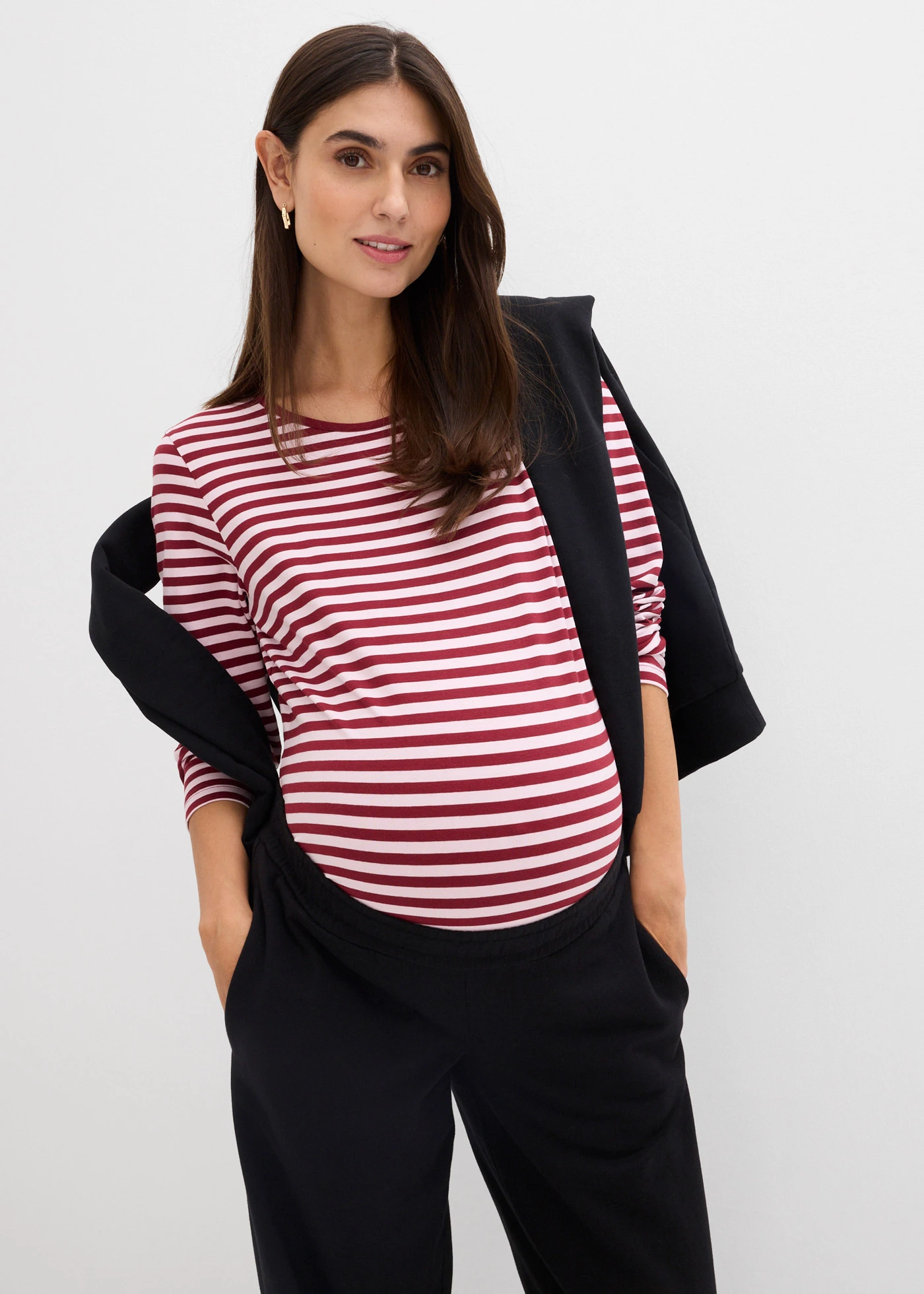 Pantalon de grossesse 2en1 à bande ventrale réglable • noir • Boutique bonprix