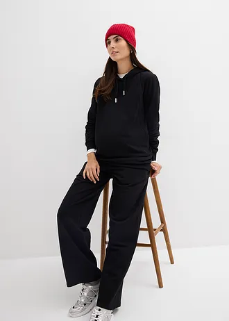 Bluză casual 2 în 1 pentru sarcină și alăptare, 100% din bumbac organic • negru • magazin bonprix
