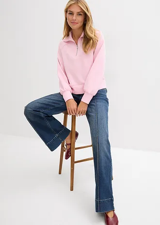 Bluză casual din material scuba moale • roz cristal • magazin bonprix