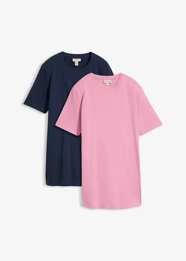 Longshirt van biologisch katoen (set van 2)