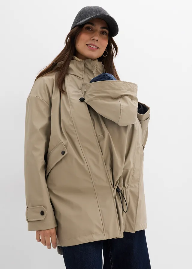 Veste de grossesse et de portage déperlante avec veste polaire amovible • beige/noir • product-page.page-title-suffix