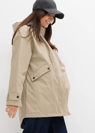 Veste de grossesse et de portage déperlante avec veste polaire amovible • beige-noir • Boutique bonprix