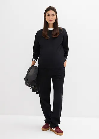 2-in-1 zwangerschapssweater/voedingssweater, Kleur: zwart