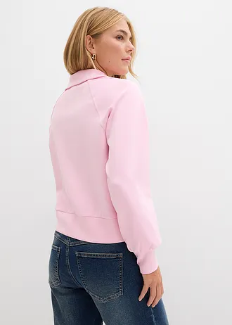 Bluza ze stójką, z miękkiego materiału scuba, kolor: jasnoróżowy kryształowy