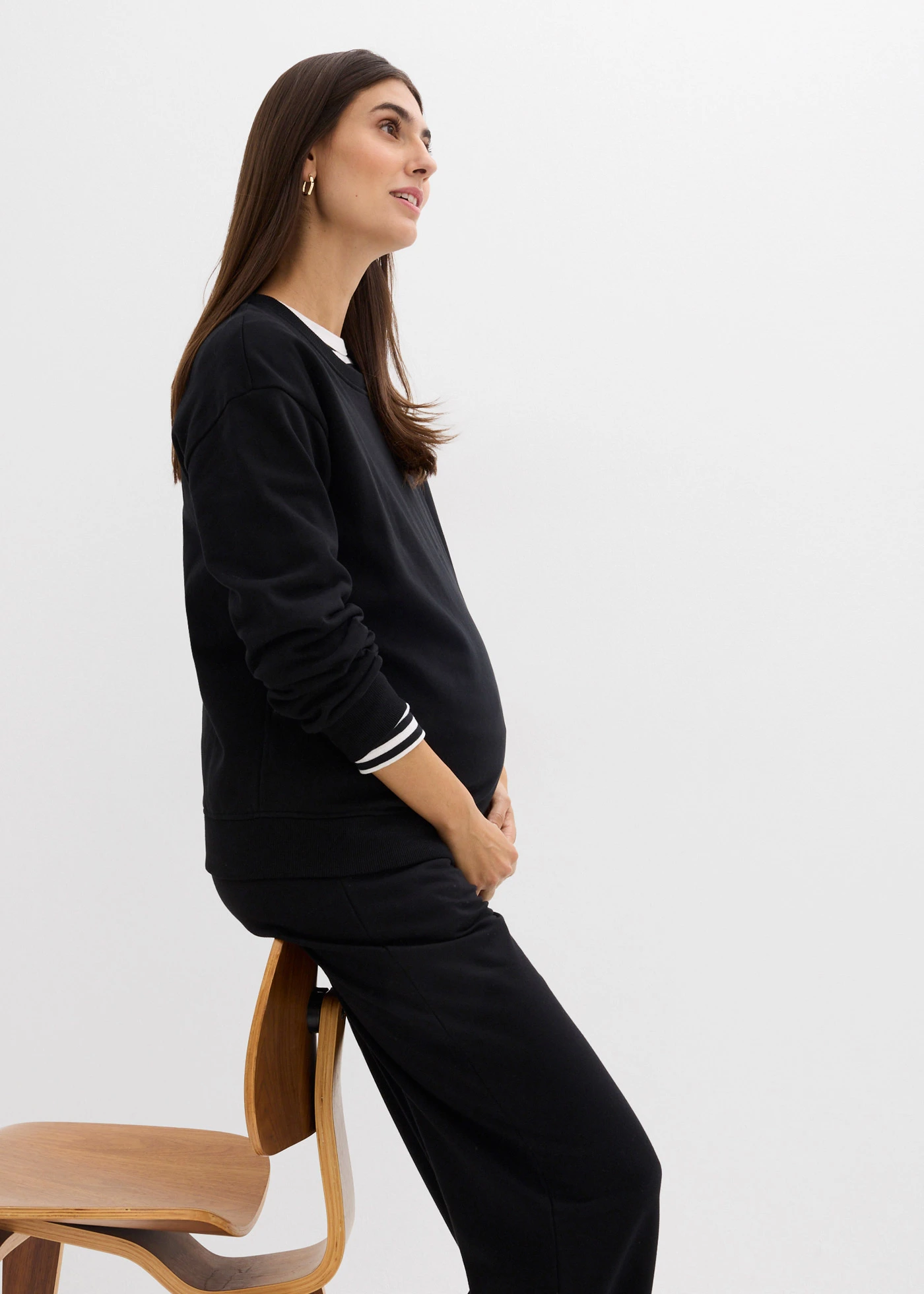 Bluza ciążowa i do karmienia piersią 2 w 1, z czystej bawełny organicznej • czarny • sklep bonprix