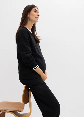 Bluza ciążowa i do karmienia piersią 2 w 1, z czystej bawełny organicznej • czarny • sklep bonprix