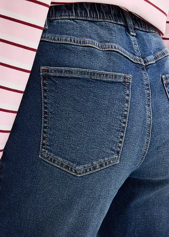 Mom-džínsy, vysoký pás, cropped • tmavomodrá denim used • obchod bonprix