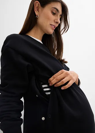 Bluza ciążowa i do karmienia piersią 2 w 1, z czystej bawełny organicznej • czarny • sklep bonprix