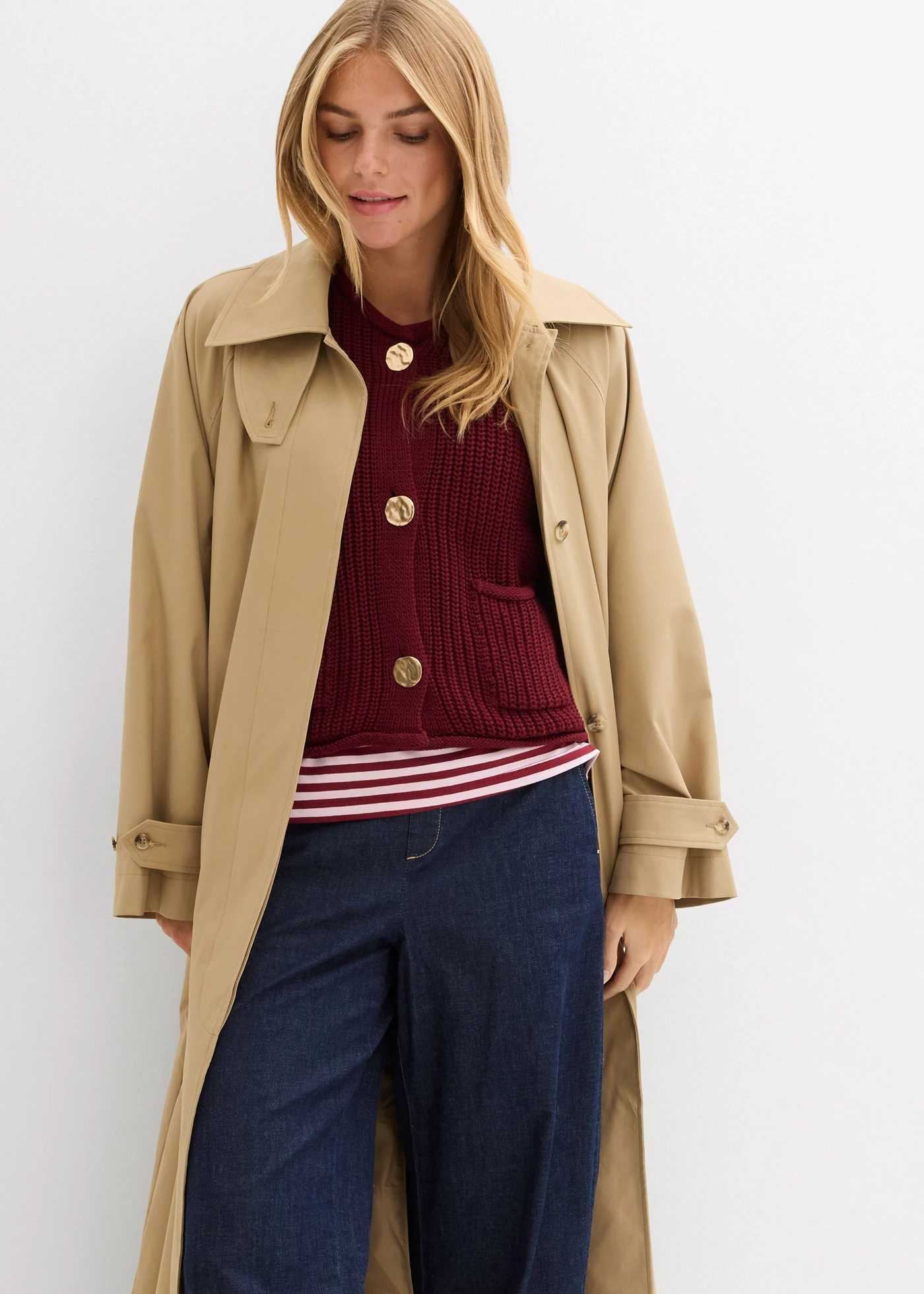 Kamizelka dzianinowa z kieszeniami • czerwony rubinowy • sklep bonprix