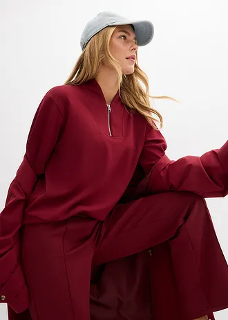 Bluza scuba z miękkiej mieszanki wiskozy • czerwony rubinowy • sklep bonprix