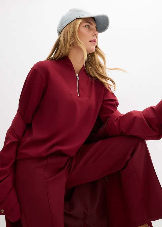 Sweat-shirt doux en matière néoprène • rouge rubis • product-page.page-title-suffix