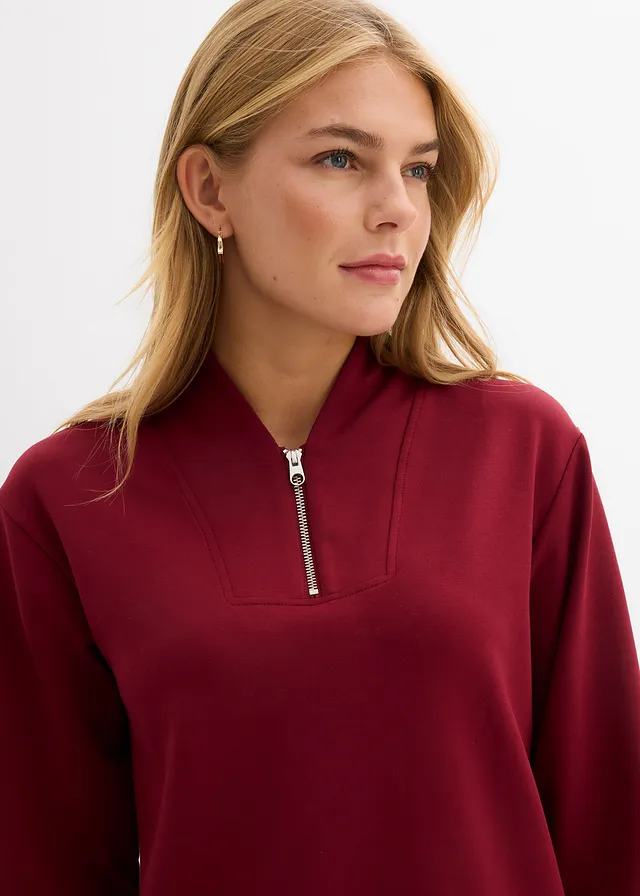 Sweater in een zachte viscosemix • robijnrood • product-page.page-title-suffix