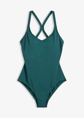 Sneldrogend badpak met racerback, Kleur: petrolgroen