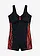 Maillot 1 pièce short, Couleur: noir/rouge