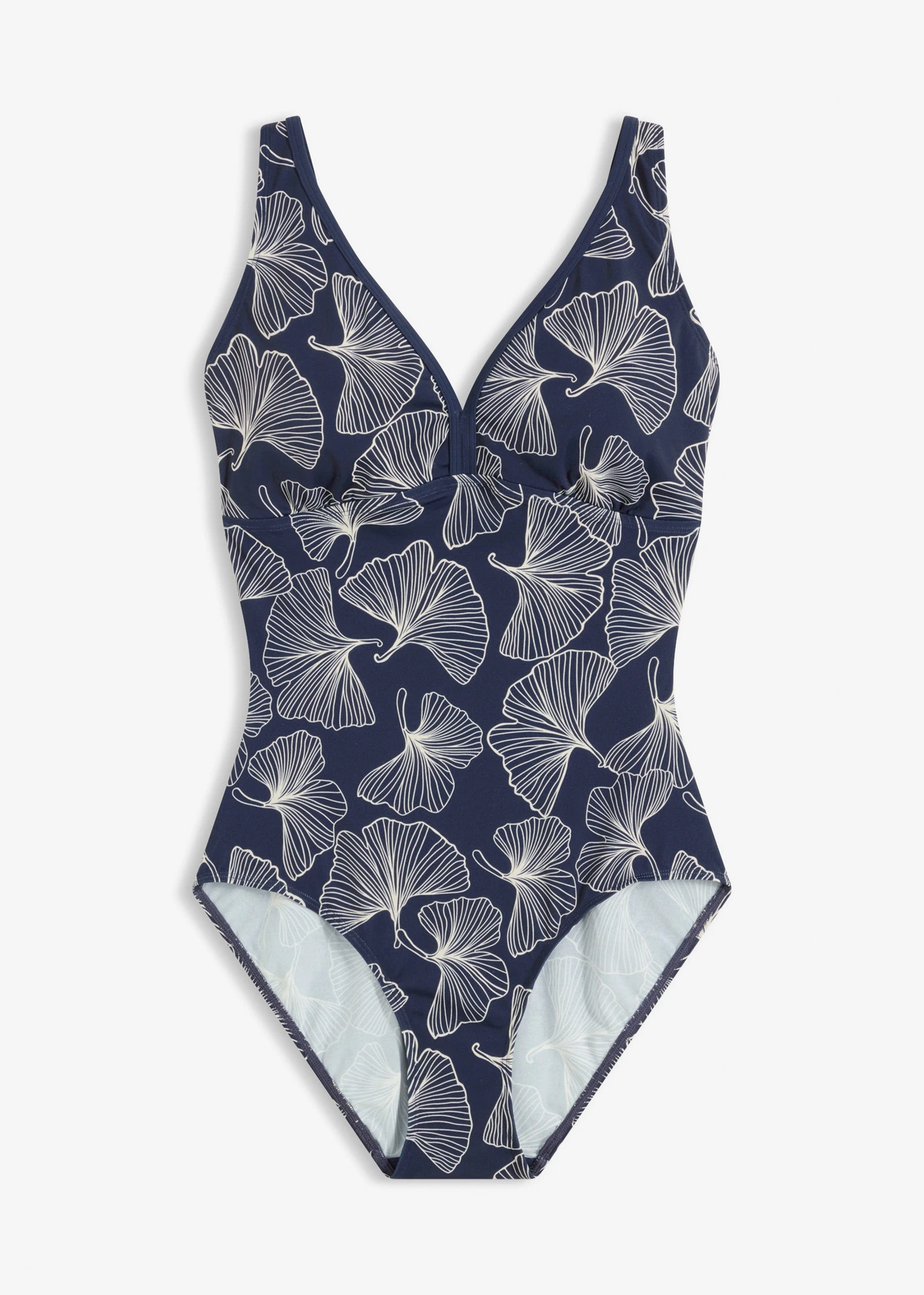 Badpak met V-hals • donkerblauw met print • bonprix online shop