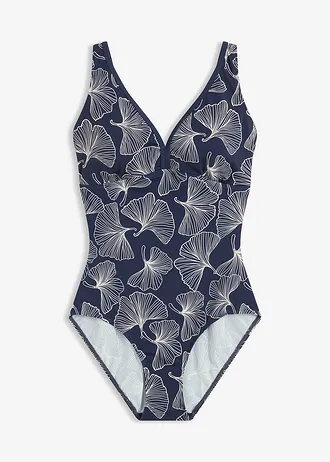 Badpak met V-hals • donkerblauw met print • bonprix online shop