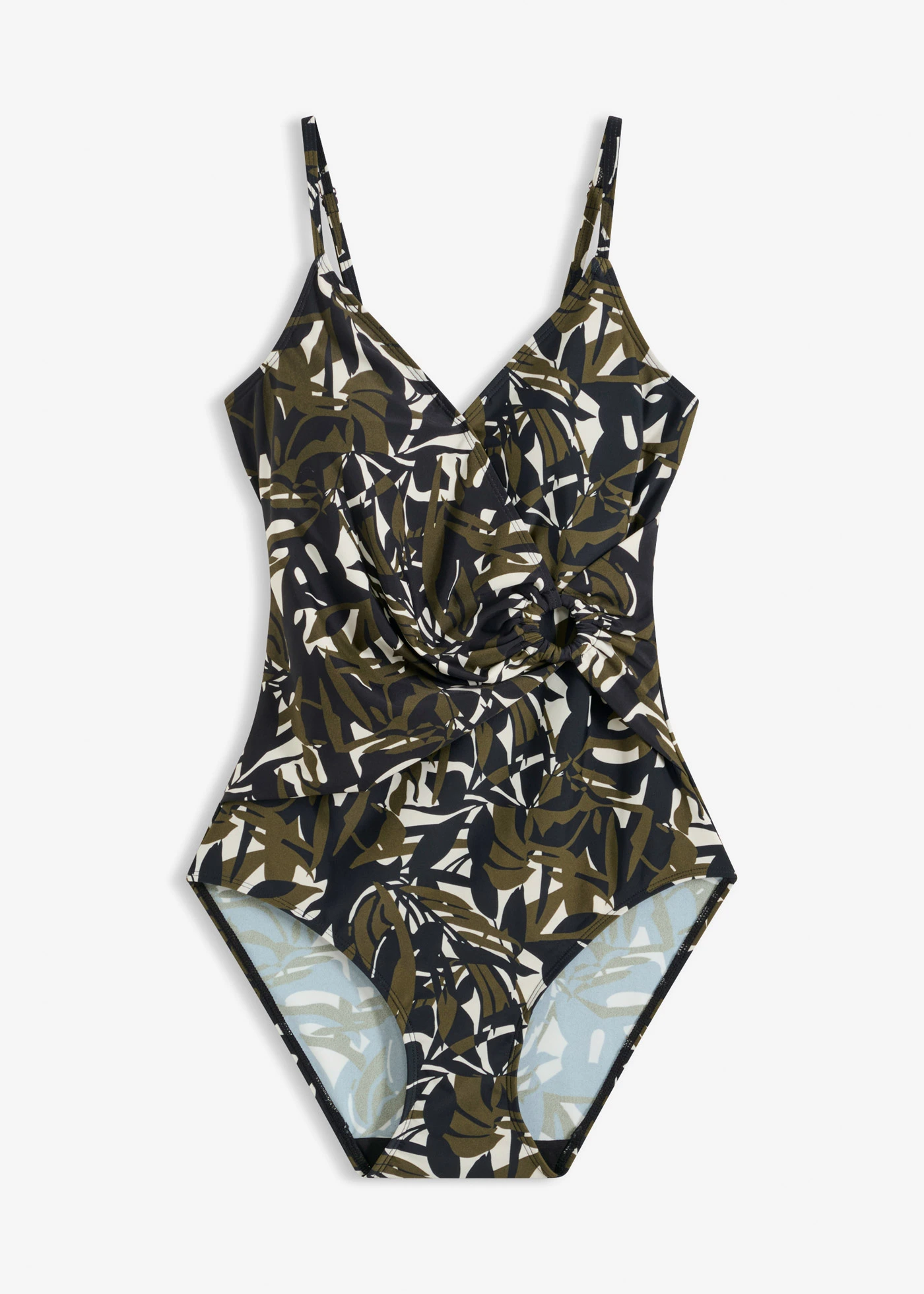 Costum de baie cu detaliu inel • negru/oliv închis grafic • magazin bonprix