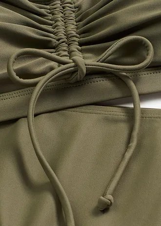 Bikini brassière (ens. 2 pces) avec liens à nouer • olive foncé • Boutique bonprix