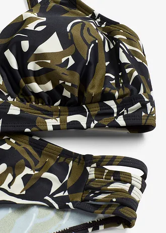 Bikini à bretelles croisées (ens. 2 pces) • écru-noir-olive foncé floral • Boutique bonprix