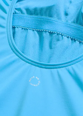 Maillot 1 pièce de sport à séchage rapide, dos nageur • bleu brillant • Boutique bonprix