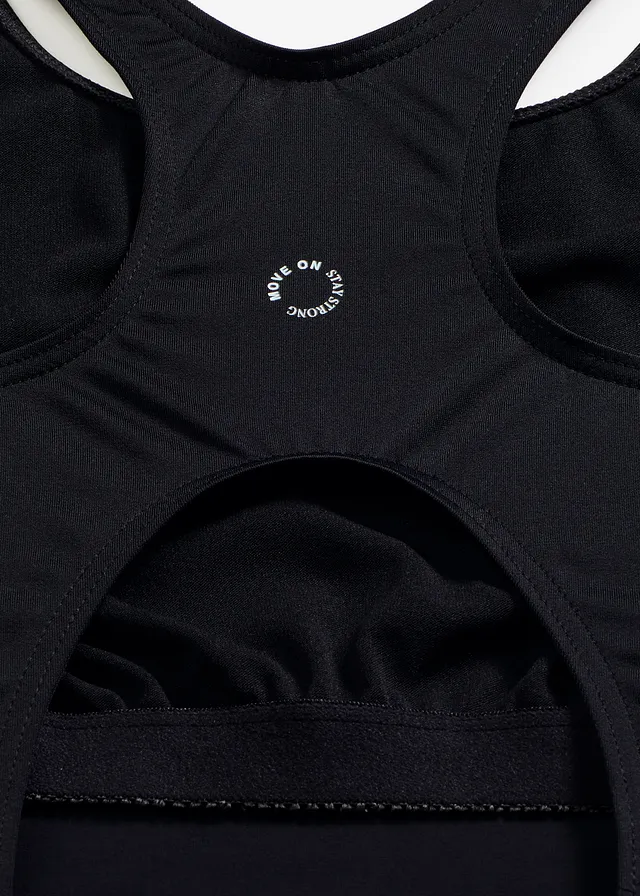 Maillot 1 pièce de natation séchage rapide, dos nageur • noir-bleu brillant • product-page.page-title-suffix
