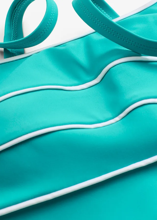 Tankini long à coutures décoratives (ens. 2 pces) • émeraude/blanc • product-page.page-title-suffix