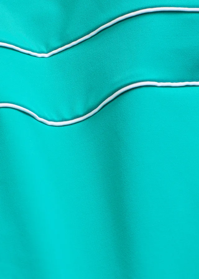 Maillot 1 pièce avec coutures décoratives • émeraude/blanc • product-page.page-title-suffix