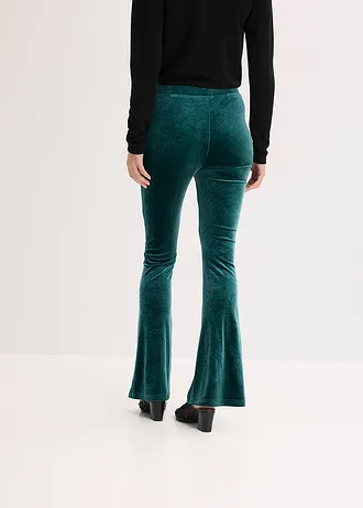 Legging van zacht fluweel, Kleur: diepgroen