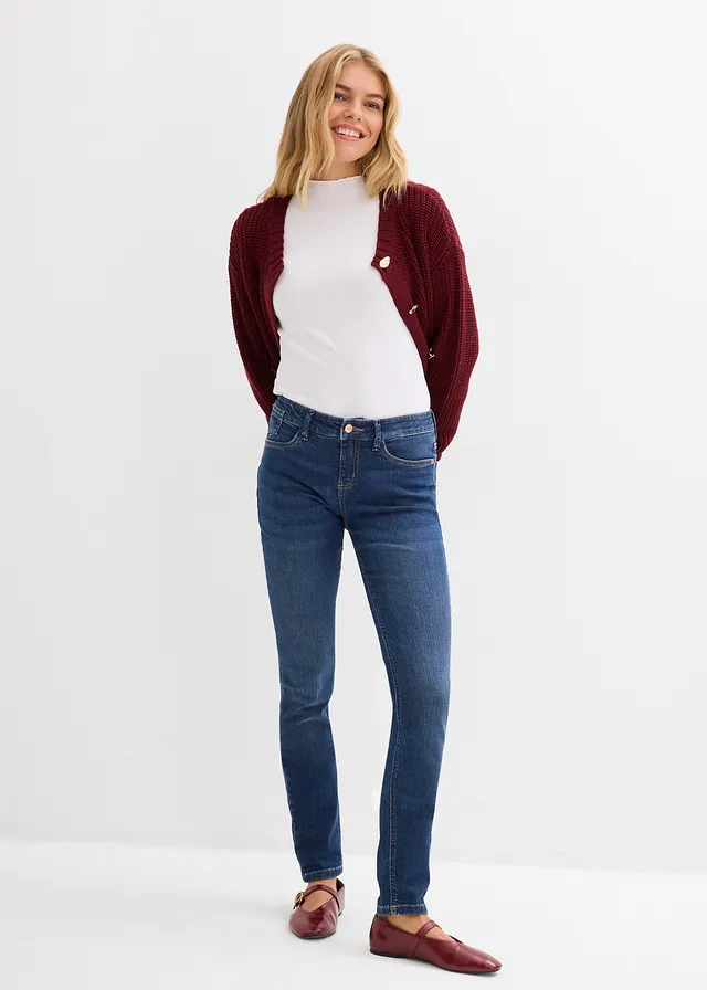 Jean skinny taille mi-haute • bleu foncé denim used • product-page.page-title-suffix