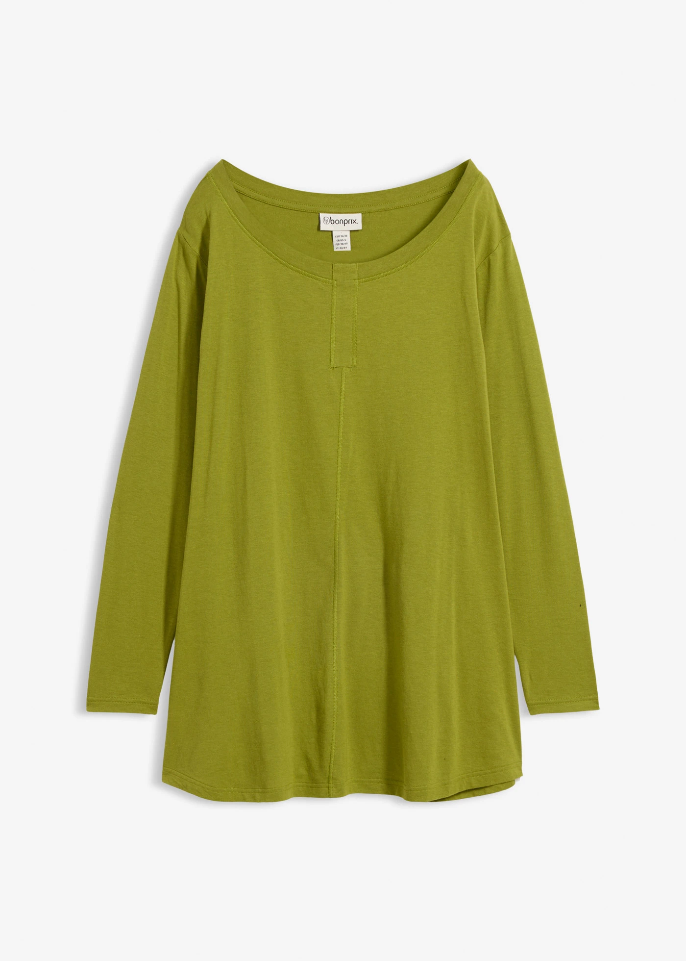 Longsleeve van een katoen/viscose-mengsel • mosgroen • bonprix online shop