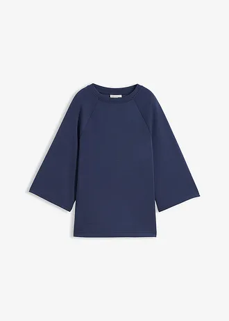 Bluză tricot boxy din material scuba, cu inserție elastică