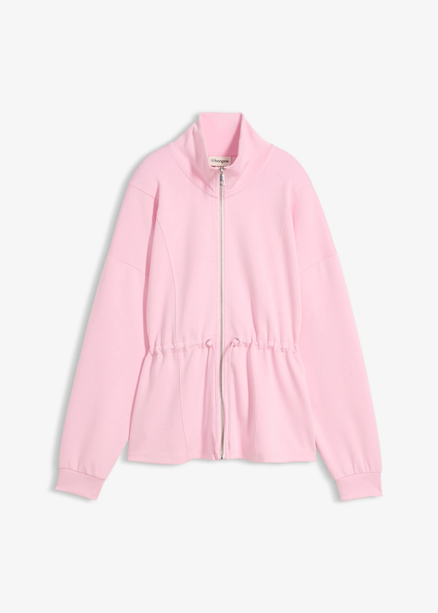 Bluza oversize rozpinana z miękkiego materiału scuba • jasnoróżowy kryształowy • sklep bonprix