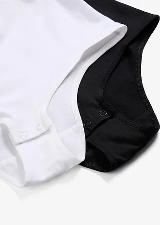 Body met zacht katoen (set van 2) • wit+zwart • bonprix online shop