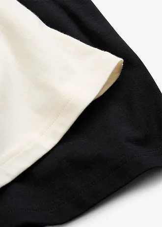 Lot de 5 T-shirts manches longues 100% coton • noir+blanc nacré • Boutique bonprix