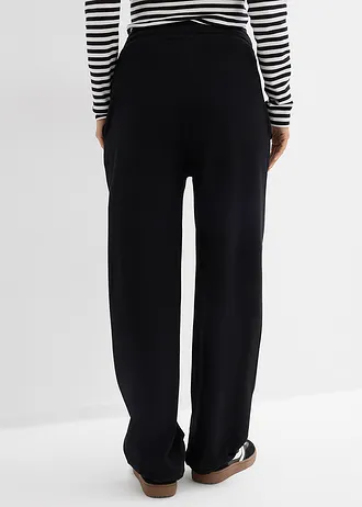 Pantaloni de gravide cu circumferință ajustabilă la tiv, 100% din bumbac organic • negru • magazin bonprix