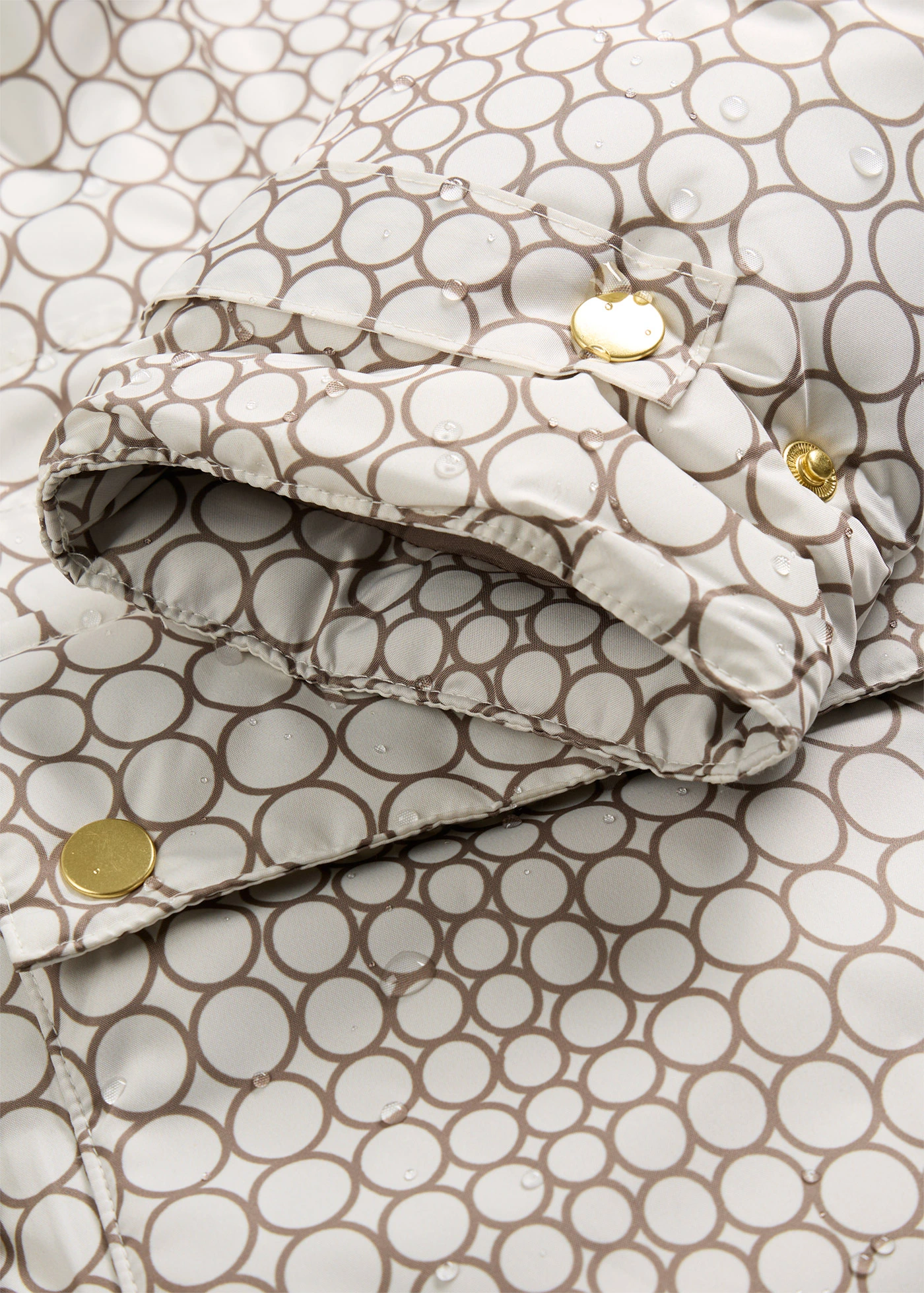 Lange outdoorjas, waterdicht • parelwit met print • bonprix online shop