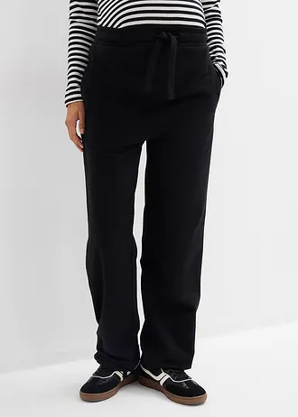 Pantalon sweat de grossesse, largeur réglable, 100% coton • noir • Boutique bonprix