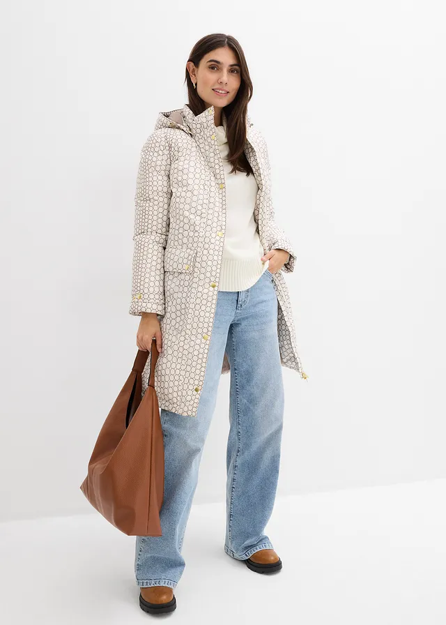 Manteau outdoor imperméable blanc nacré