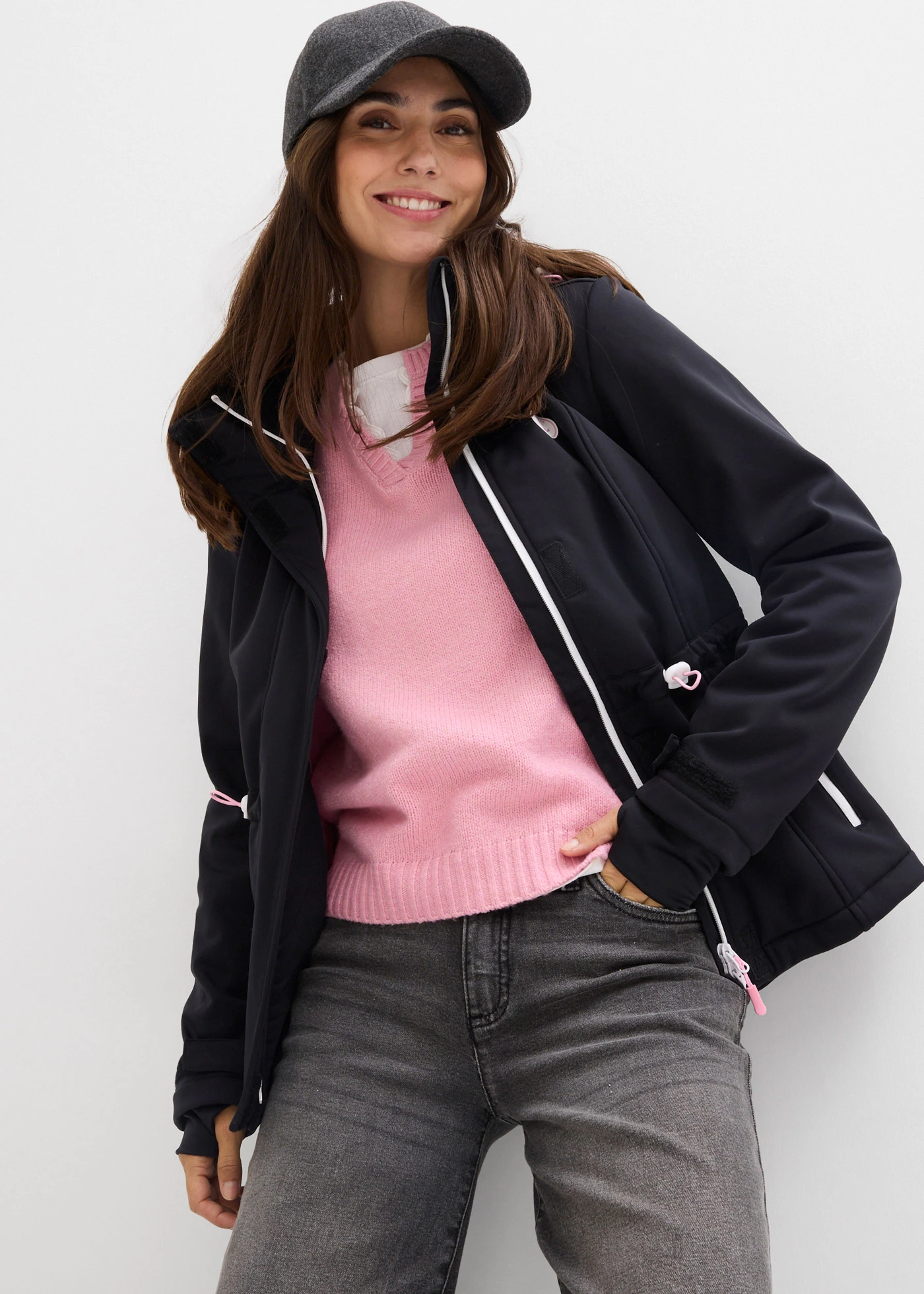 Vodoodpudivá softshellová bunda • černá • bonprix obchod