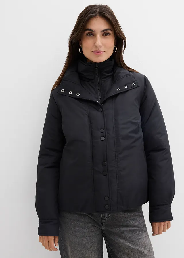 Veste déperlante, aspect 2en1, Couleur: noir