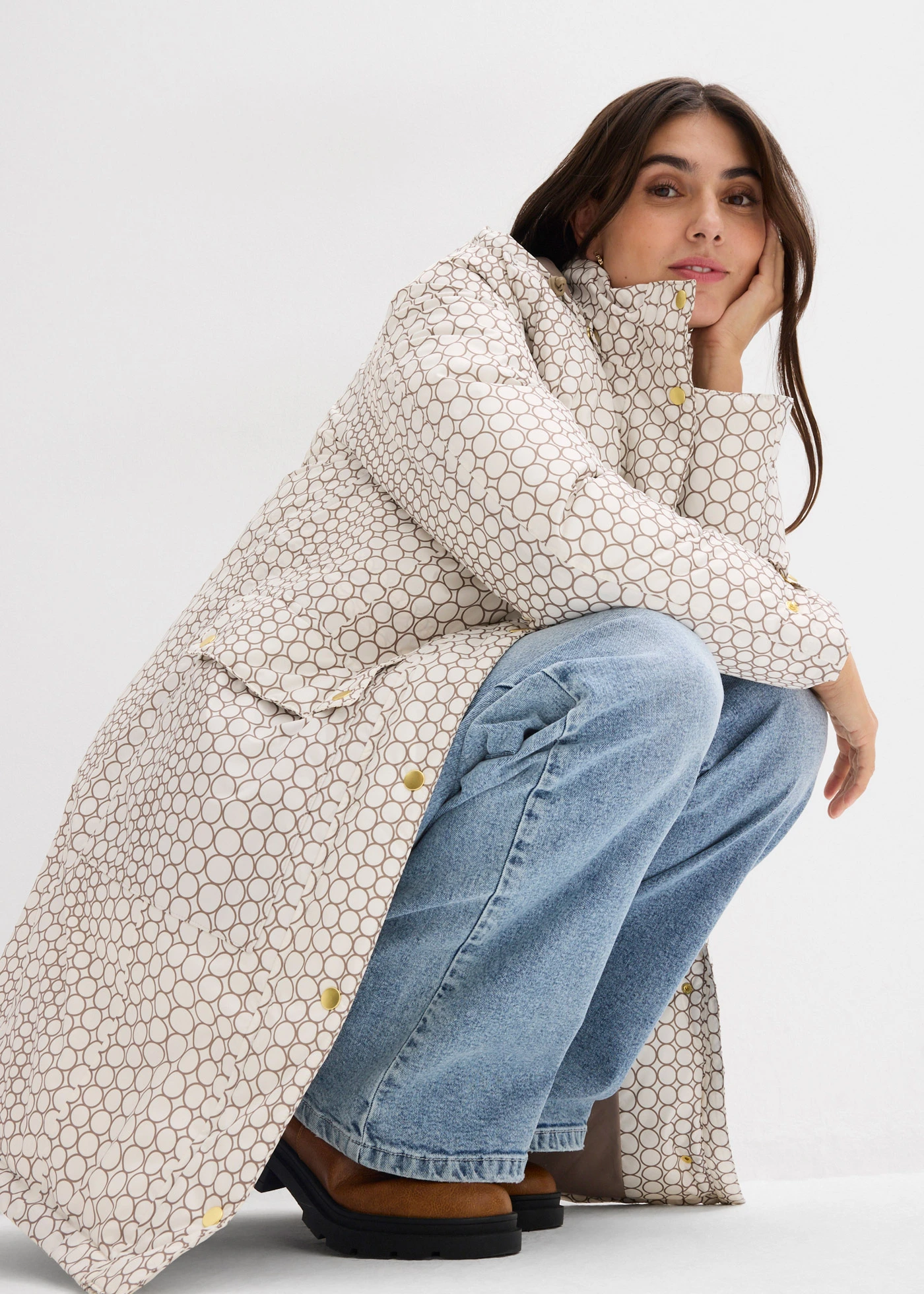 Lange outdoor jas waterdicht • parelwit • bonprix online shop