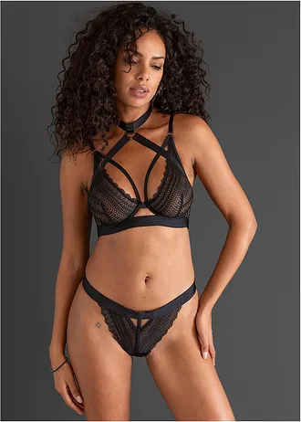 Sutien cu choker detașabil • negru • magazin bonprix