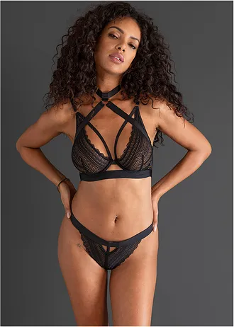 Soutien-gorge avec ras de cou amovible • noir • Boutique bonprix